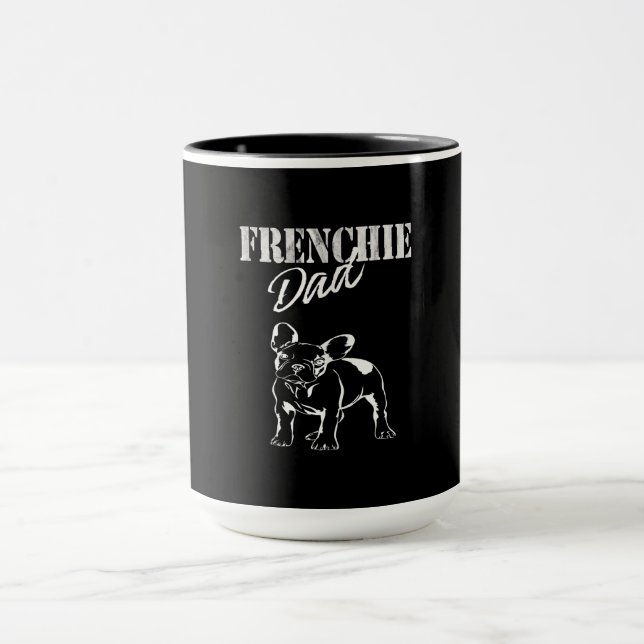 dad of cute frenchie | funny french bulldog gift mug (Center)