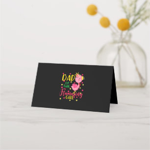 Dad Of Flamazing Girl Cute Flamingo Dad Birthday Place Card