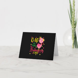 Dad Of Flamazing Girl Cute Flamingo Dad Birthday Thank You Card