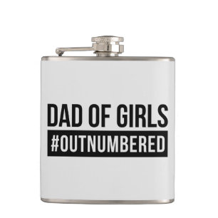 Dad of Girls #Outnumbered Hip Flask