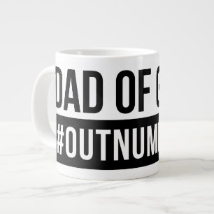 Dad of Girls #Outnumbered Large Coffee Mug