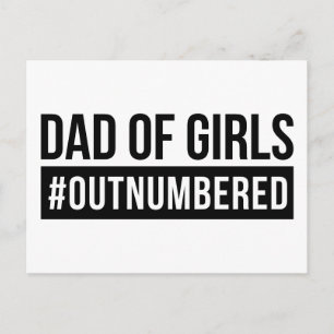 Dad of Girls #Outnumbered Postcard