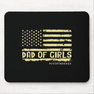 Dad Of Girls Outnumbered Us Flag Father's Day Daug Mouse Mat