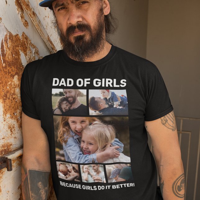 Dad of Girls Photo Collage T-Shirt (Creator Uploaded)
