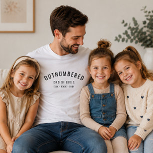 Dad of Girls T-Shirt Outnumbered Father's Day