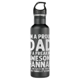 Dad Of HANNAH Gift Father's Day Funny Personalised 710 Ml Water Bottle