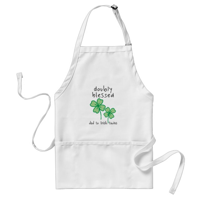 Dad of Irish twins apron - doubly blessed (Front)