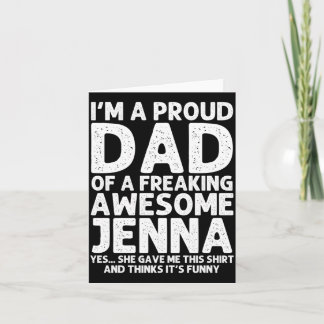 Dad Of Jenna Gift Fathers Day Funny Personalised Card