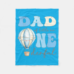 Dad Of Little Mr Onederful 1st Birthday Boy Air Fleece Blanket