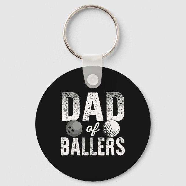Dad Of Llers Golf Bowling Dad Bod  Key Ring (Front)