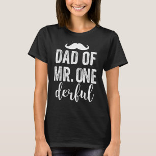 Dad Of Mr Onederful Vintage Dad Son Matching Outf T-Shirt
