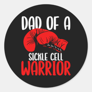 Dad Of Sickle Cell Warrior Awareness Movement Ribb Classic Round Sticker
