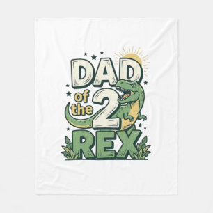 Dad of the 2 Rex Dinosaur Father Shirt Design_1 Fleece Blanket