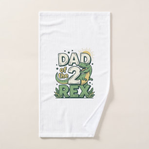Dad of the 2 Rex Dinosaur Father Shirt Design_1 Hand Towel