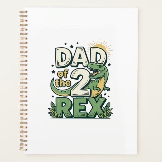 Dad of the 2 Rex Dinosaur Father Shirt Design_1 Planner (Front)