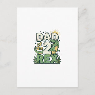 Dad of the 2 Rex Dinosaur Father Shirt Design_1 Postcard