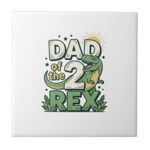 Dad of the 2 Rex Dinosaur Father Shirt Design_1 Tile