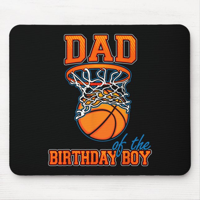 Dad Of The Birthday Boy Basketball Birthday Family Mouse Mat (Front)