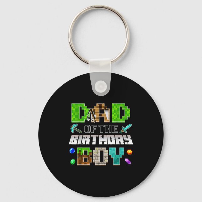 Dad Of The Birthday Boy Funny Gaming Birthday Xel  Key Ring (Front)