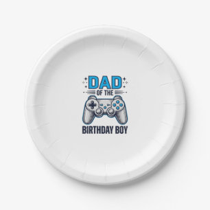 Dad of the Birthday Boy Gamer Shirt Design_1 Paper Plate