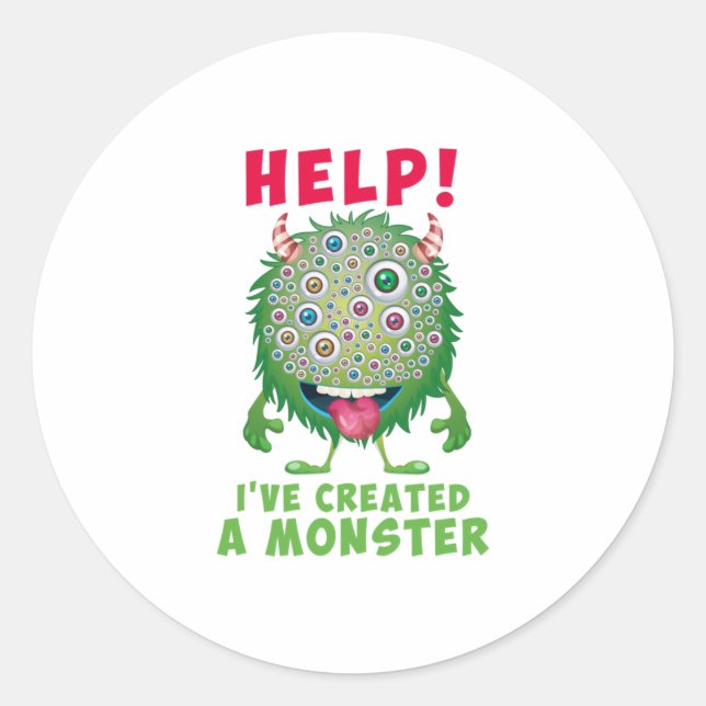 Dad of the birthday boy Help Ive Created Mon Classic Round Sticker (Front)