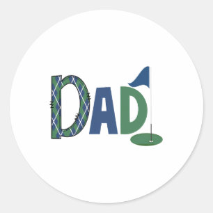 Dad Of The Birthday Boy Hole In One Golf Family Ma Classic Round Sticker