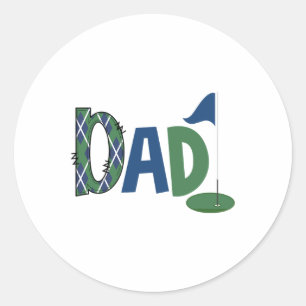 Dad Of The Birthday Boy Hole In One Golf Sport Mat Classic Round Sticker