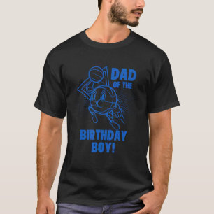 Dad Of The Birthday Boy Kids Retro Basketball Pla T-Shirt