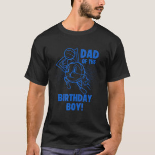 Dad Of The Birthday Boy Kids Retro Basketball Pla T-Shirt