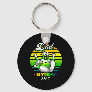 Dad Of The Birthday Boy Matching Family Bowling Bi Key Ring