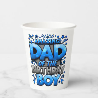 Dad Of The Birthday Boy Matching Family Paper Cups