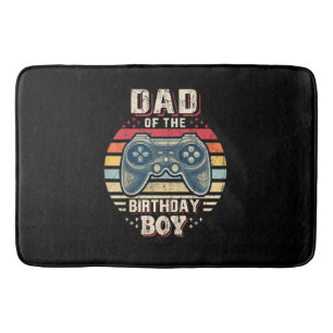 Dad of the Birthday Boy Matching Video Gamer Birth Bath Mat