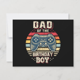 Dad of the Birthday Boy Matching Video Gamer Birth Holiday Card