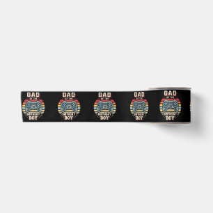 Dad of the Birthday Boy Matching Video Gamer Birth Satin Ribbon