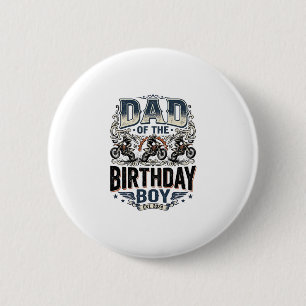 Dad of the Birthday Boy Motocross Vintage Shirt_1 6 Cm Round Badge