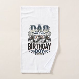 Dad of the Birthday Boy Motocross Vintage Shirt_1 Hand Towel