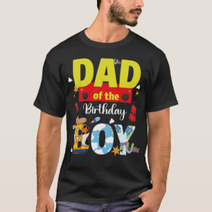 Dad Of The Birthday Boy Toy Familly Matching Story T-Shirt