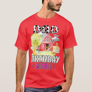 Dad of the Birthday for Girl Cow Farm Barnyard Dad T-Shirt