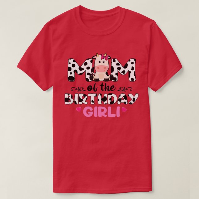 Dad of The Birthday For Girl Cow Farm Birthday Cow T-Shirt (Design Front)