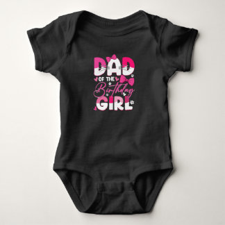 Dad Of The Birthday Girl Cat Kitty Family Matching Baby Bodysuit