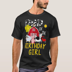 Dad Of The Birthday Girl Cow Farm Barnyard Party T-Shirt