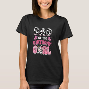 Dad Of The Birthday Girl Cow Farm Family 1St Birth T-Shirt