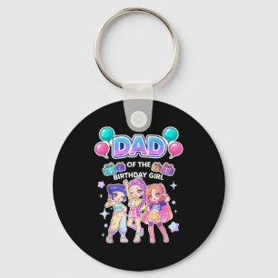 Dad of the birthday girl cute chibi kpop funny key ring