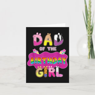 Dad Of The Birthday Girl Family Pig Party Decorati Card