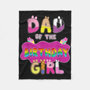 Dad Of The Birthday Girl Family Pig Party Decorati Fleece Blanket