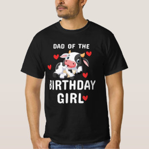 Dad of the Birthday Girl Farmyard Cow T-Shirt