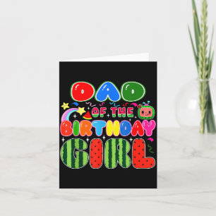 Dad Of The Birthday Girl Melon Family Matching Fun Card