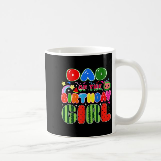 Dad Of The Birthday Girl Melon Family Matching Fun Coffee Mug (Right)