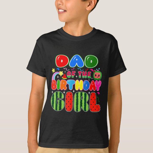 Dad Of The Birthday Girl Melon Family Matching Fun T-Shirt (Front)