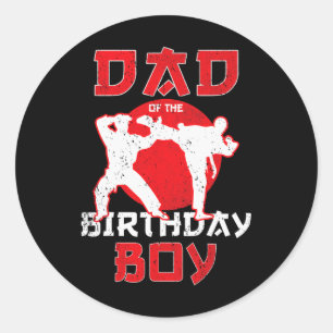 Dad Of The Birthday Karate Taekwondo Boy Martial A Classic Round Sticker